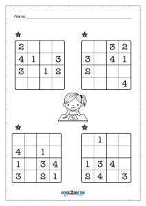4x4 Sudoku Puzzles for Kids