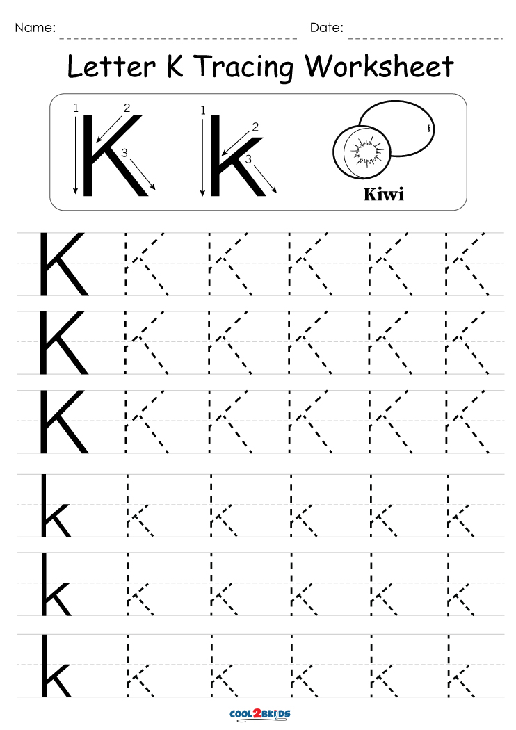 Letter K Tracing