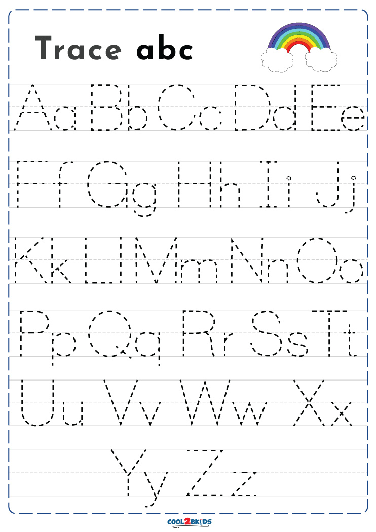 Alphabet Letters To Trace Worksheets