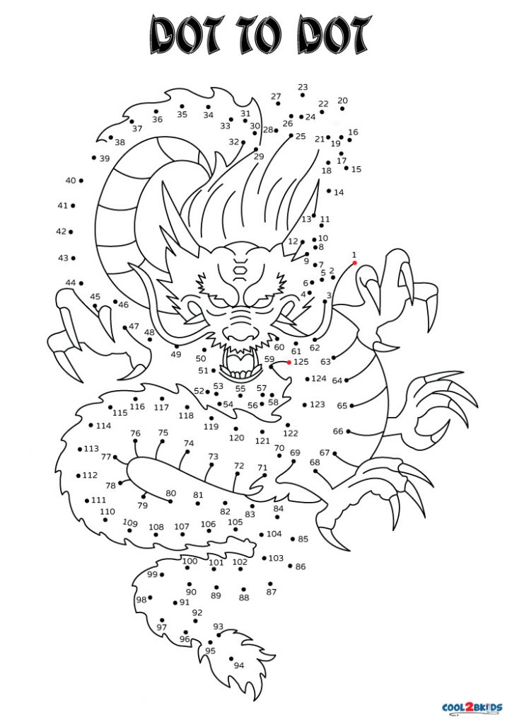 Free Printable Dragon Dot to Dot
