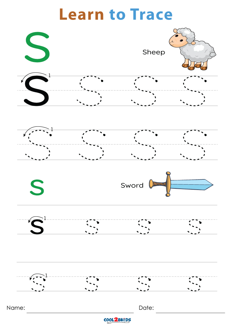 Free Printable Letter S Tracing Worksheets