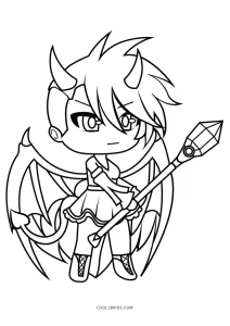 Coloring page Gacha life Turquoise Boy