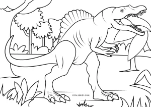 realistic spinosaurus coloring pages