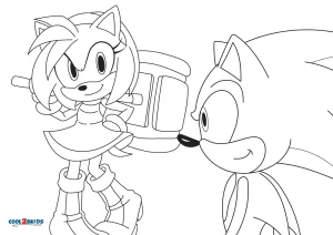 Coloring page Sonic Sonic Amy Rose