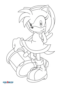 Amy Rose Coloring Pages Printable for Free Download