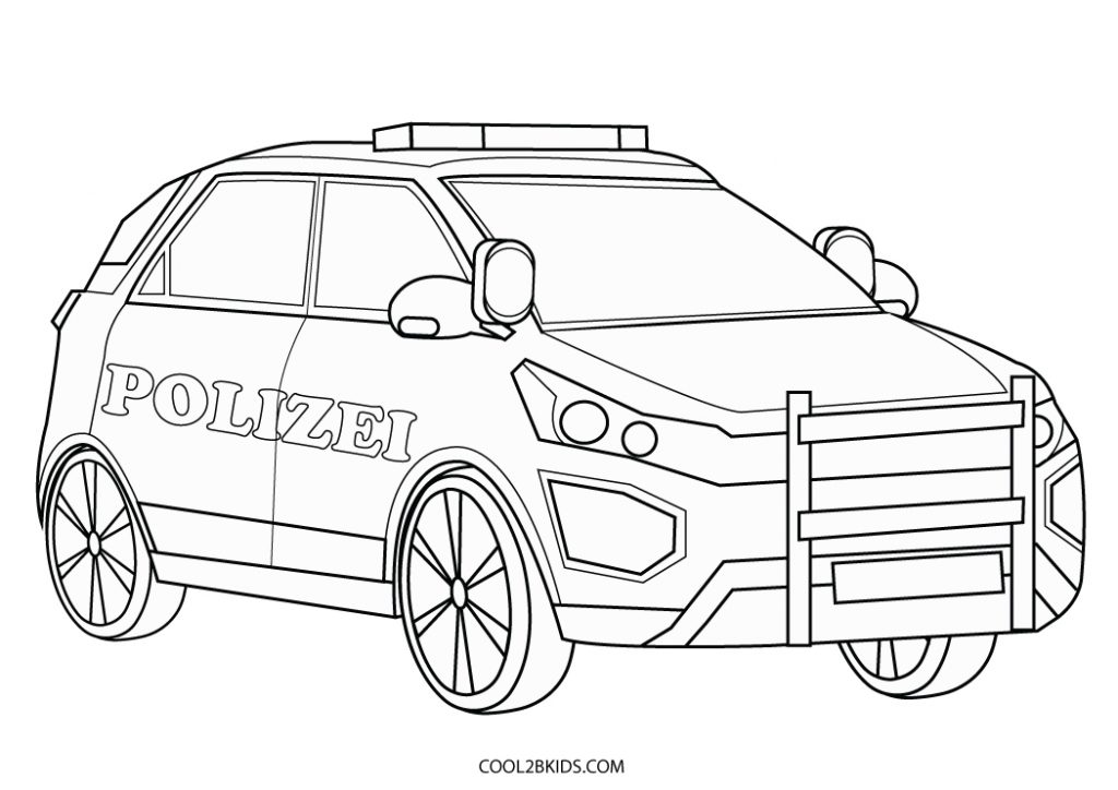 Ausmalbilder Polizeiauto - Malvorlagen Kostenlos zum Ausdrucken