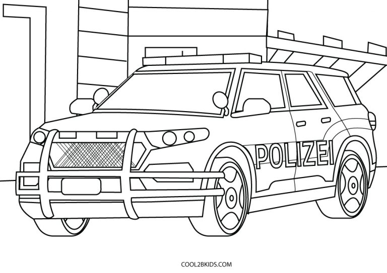 Ausmalbilder Polizeiauto - Malvorlagen Kostenlos zum Ausdrucken