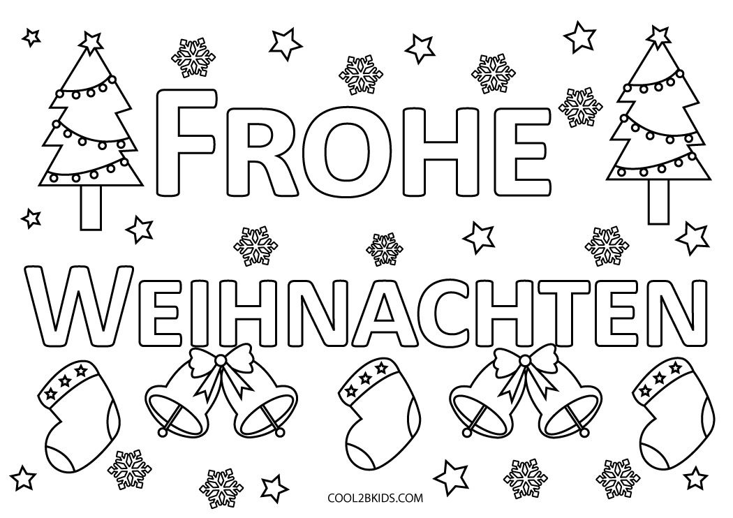 Ausmalbilder Frohe Weihnachten - Malvorlagen Kostenlos zum Ausdrucken