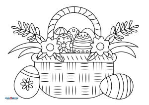 coloring pages easter baskets