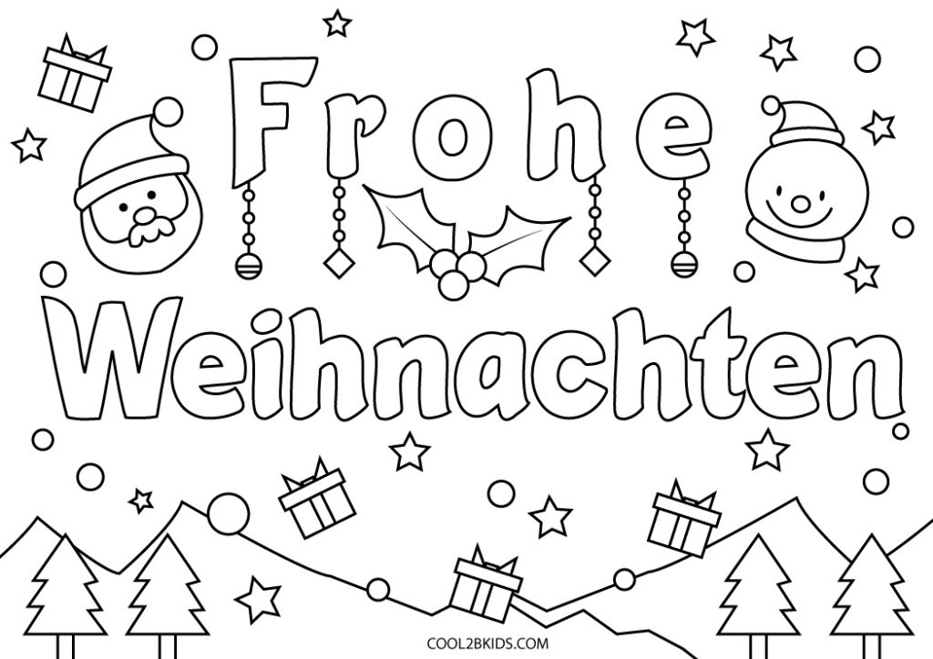 Ausmalbilder Frohe Weihnachten - Malvorlagen Kostenlos zum Ausdrucken