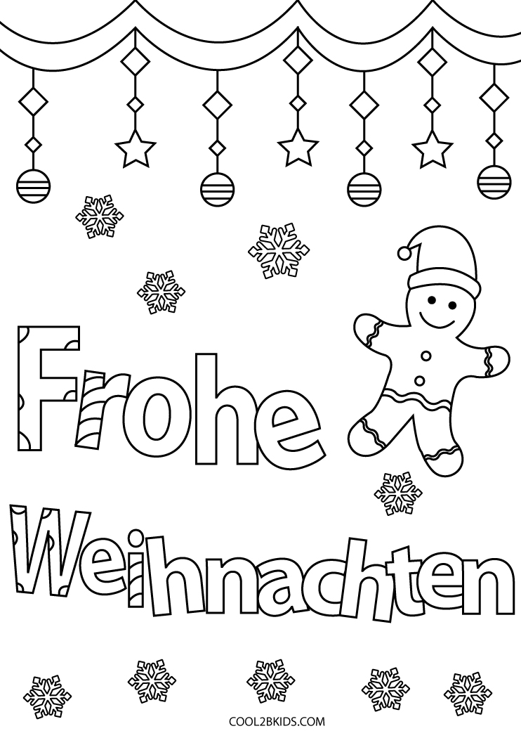 Ausmalbilder Frohe Weihnachten - Malvorlagen Kostenlos zum Ausdrucken