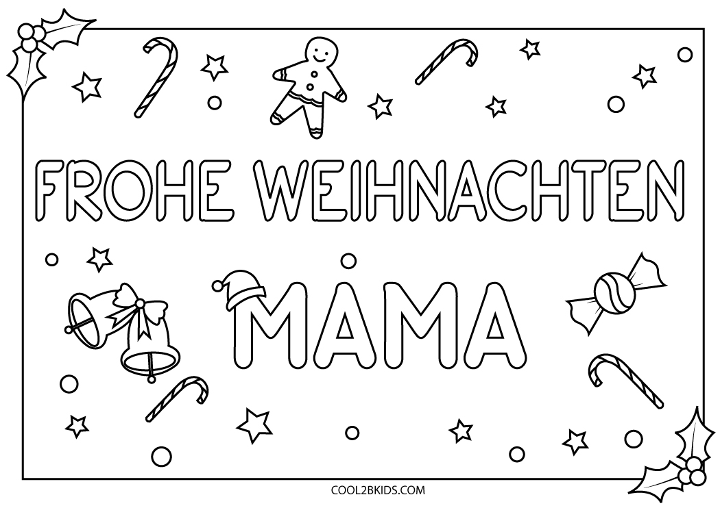 Ausmalbilder Frohe Weihnachten - Malvorlagen Kostenlos zum Ausdrucken