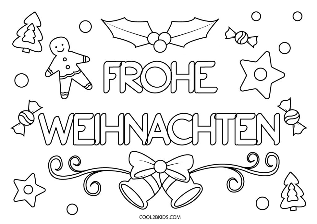 Ausmalbilder Frohe Weihnachten - Malvorlagen Kostenlos zum Ausdrucken