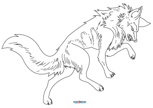 angry anime wolves coloring pages