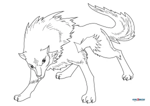 Anime Wolf Pup  Chibi Wolf Coloring Page  394x400 PNG Download  PNGkit