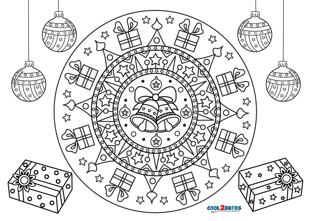 free printable christmas mandala coloring pages