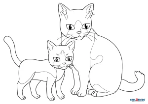 Anime Cat Coloring Page