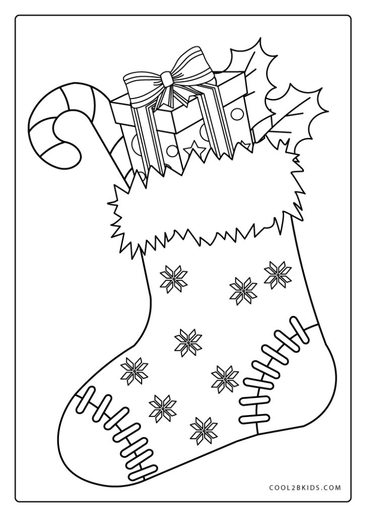 Coloriages Chaussettes de Noël Cool2bKids