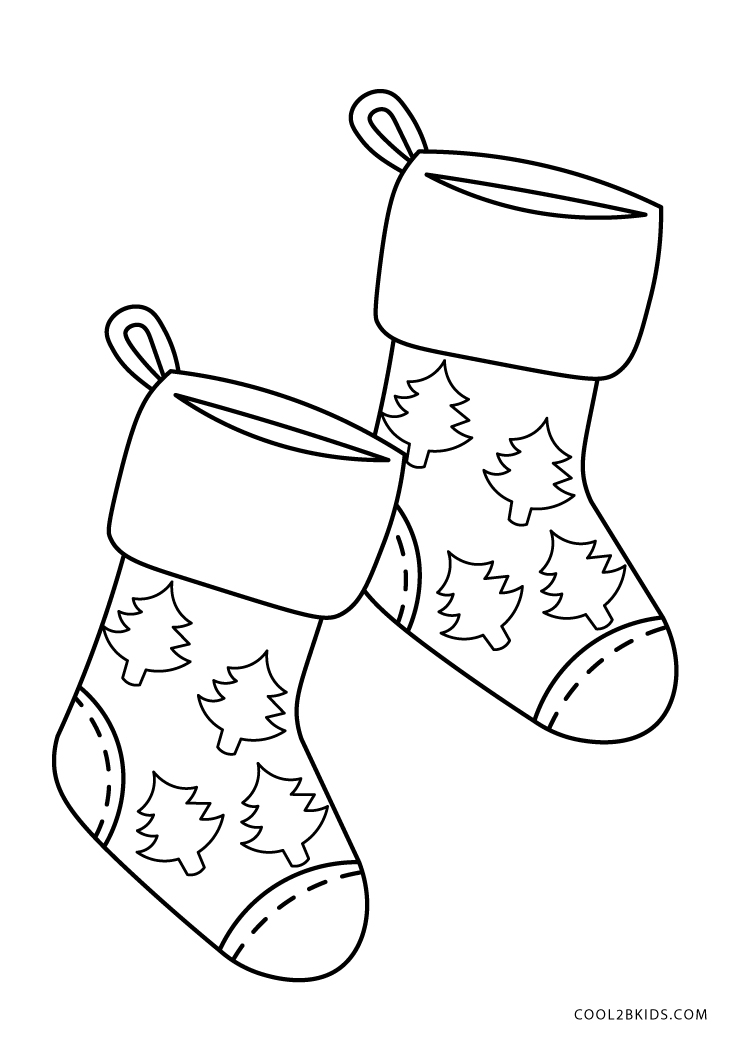 Coloriages Chaussettes de Noël - Cool2bKids