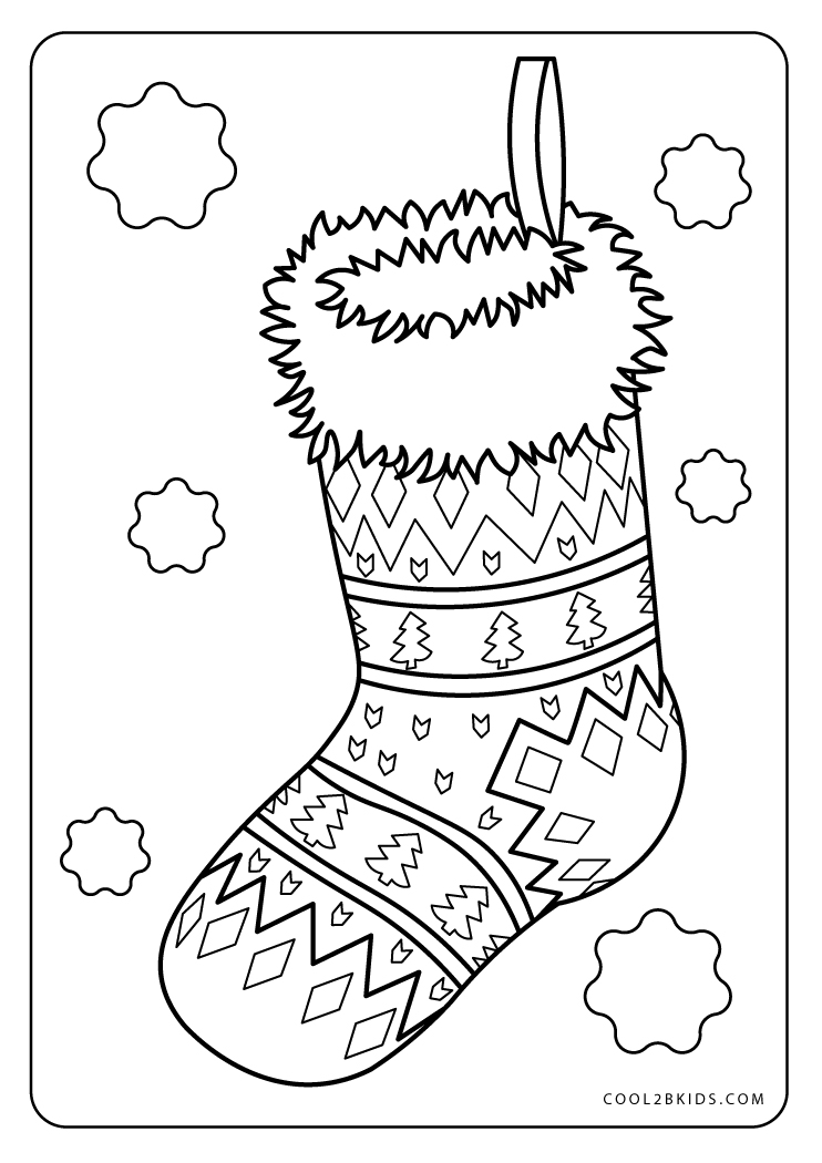 Coloriages Chaussettes de Noël Cool2bKids