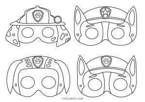 Image à colorier pat' Patrouille masques