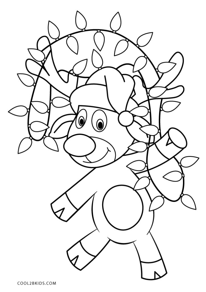 Coloriages - Renne Noël - Coloriages Gratuits à Imprimer