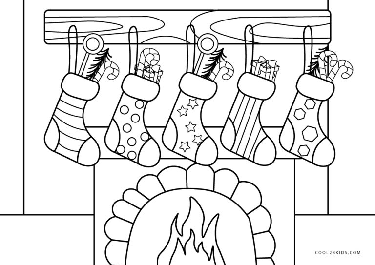Coloriages Chaussettes de Noël - Cool2bKids