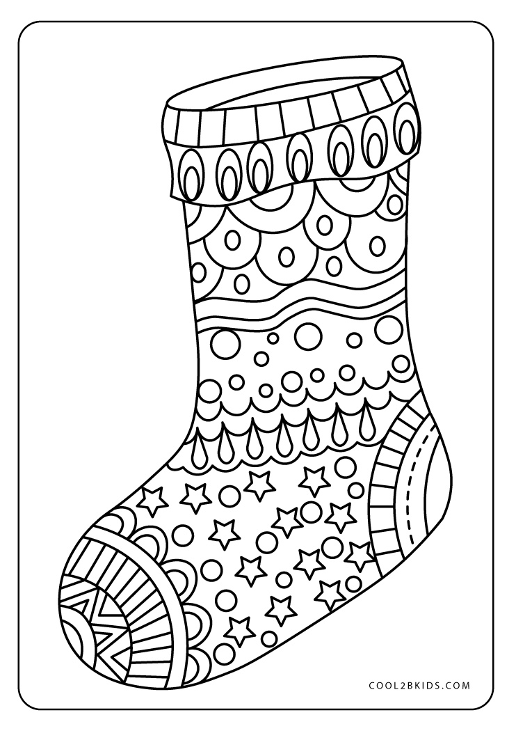 Coloriages Chaussettes de Noël - Cool2bKids