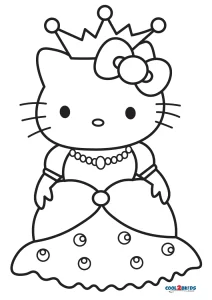 princess cat coloring pages