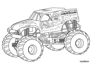 Desenho de Grave Digger Monster Truck para colorir