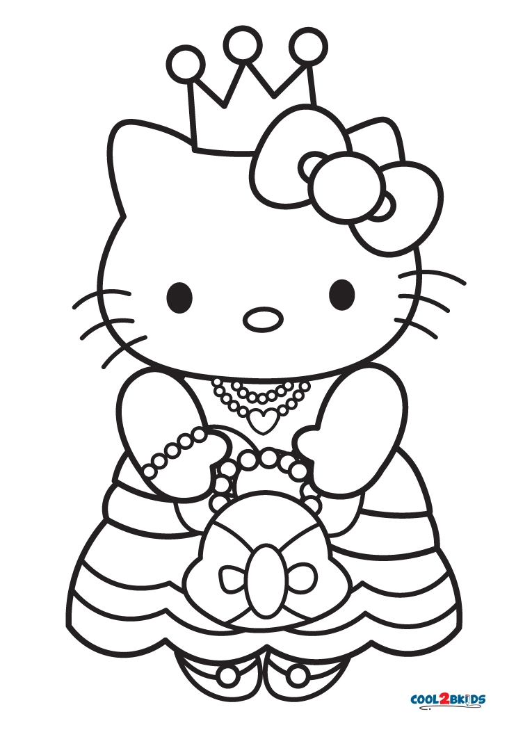 Free Printable Hello Kitty Princess Coloring Pages For Kids