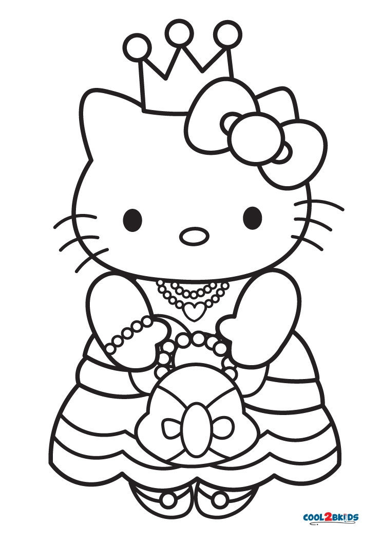 princess cat coloring pages