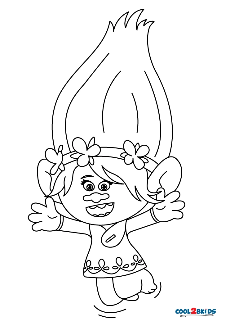 Princess Poppy from Trolls Coloring Page  Poppy coloring page, Disney  princess coloring pages, Princess coloring pages