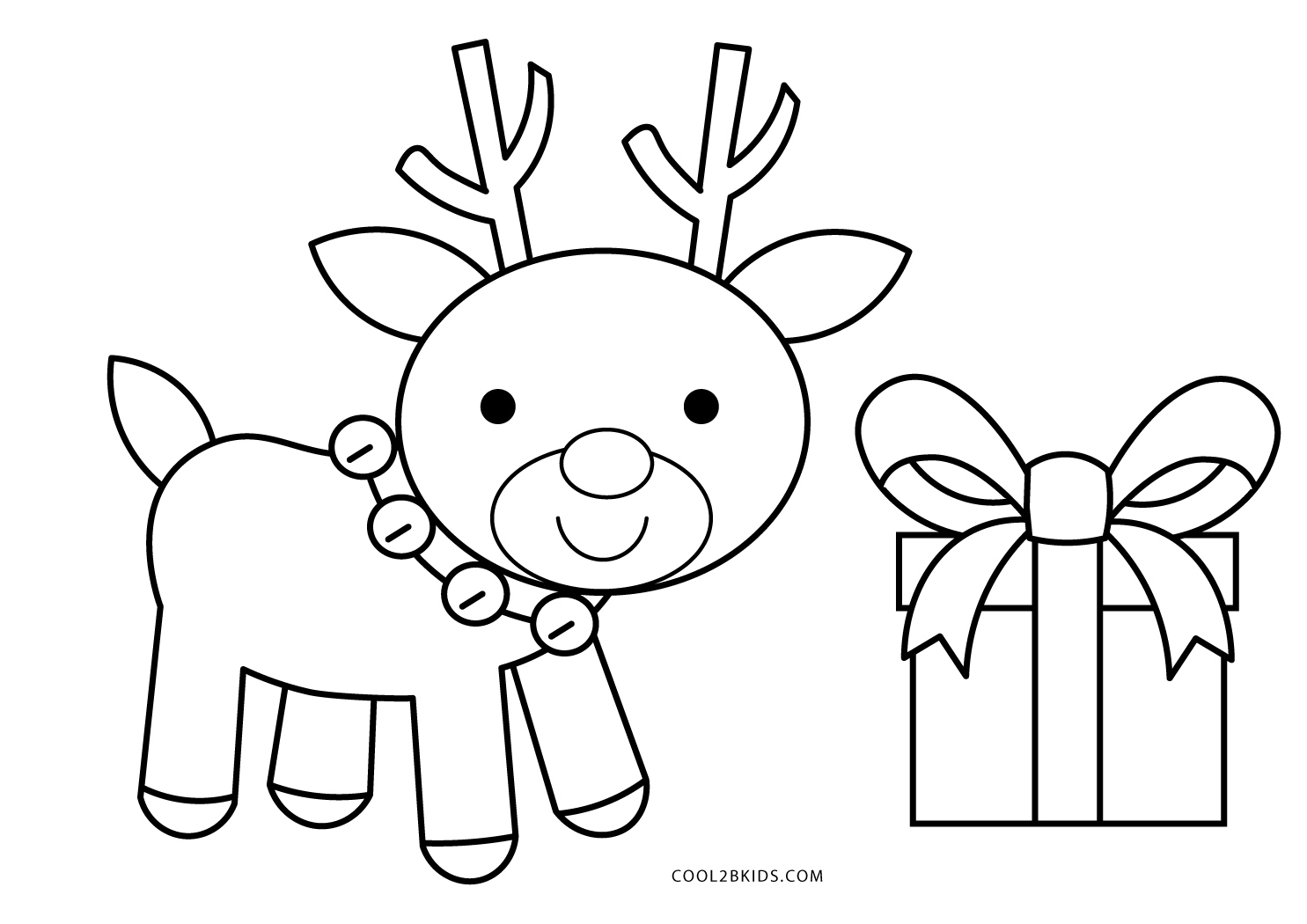 Coloriages - Renne Noël - Coloriages Gratuits à Imprimer