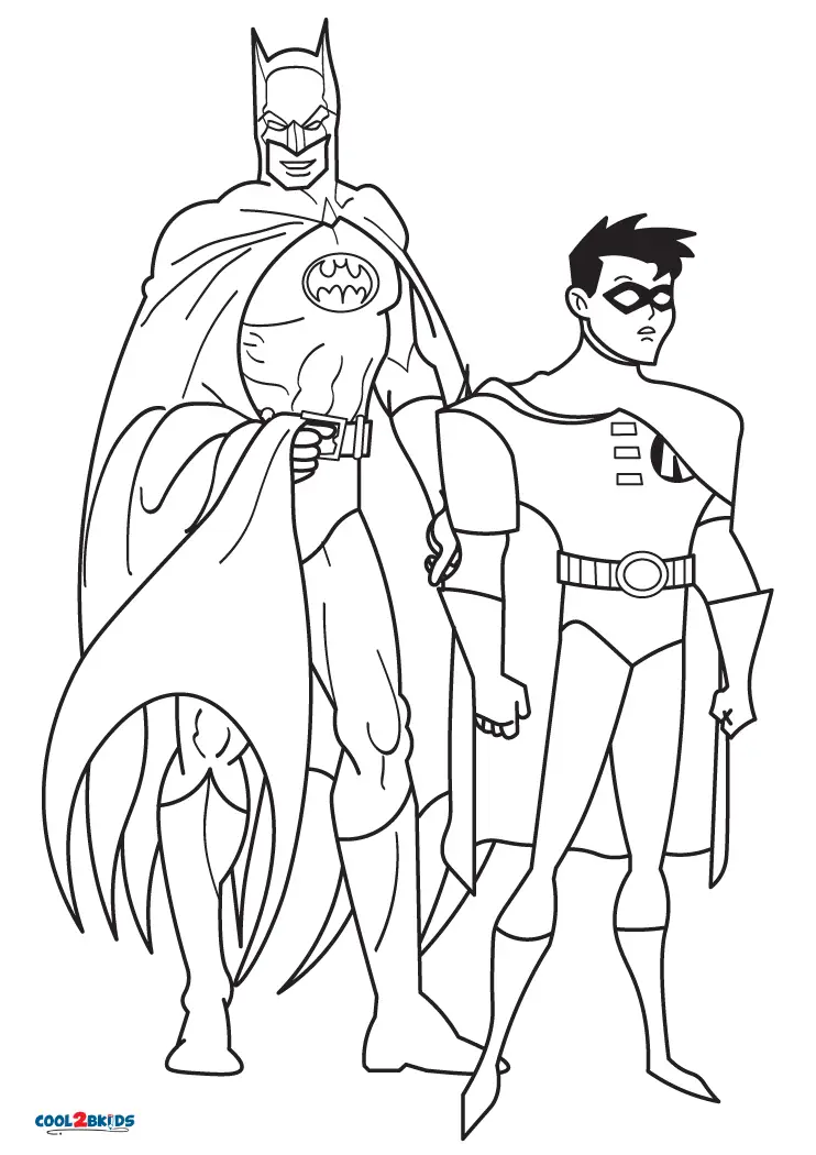 Arriba 64+ imagen batman robin coloring pages