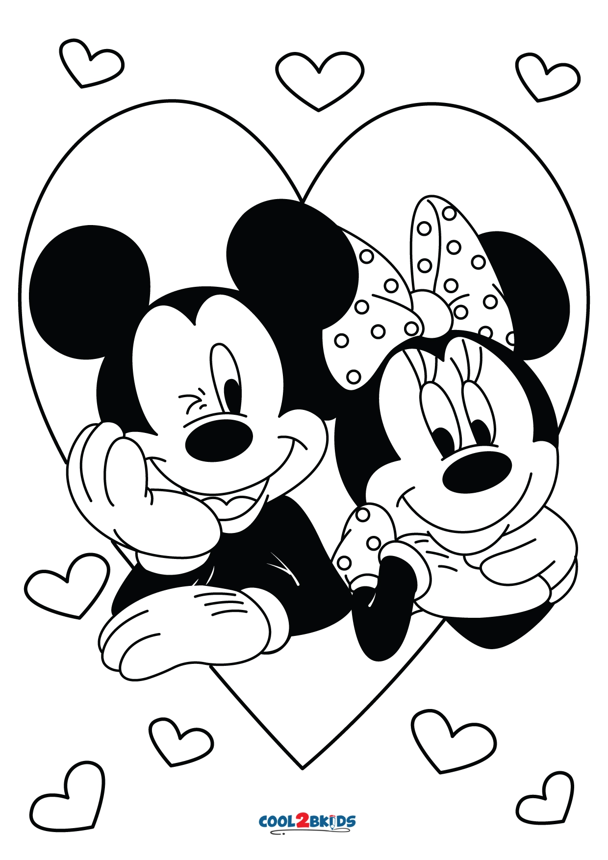 Disney Mickey And Minnie Mouse Valentine Love Coloring Page My XXX 