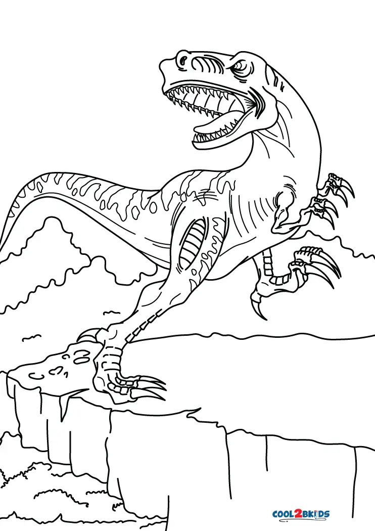 t rex coloring page for kids