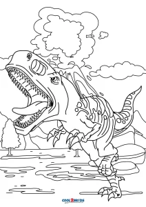 realistic dinosaurs head coloring pages