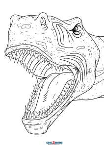 realistic dinosaurs head coloring pages