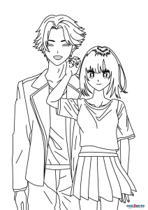 Anime Couple Coloring Pages  Free coloring pages