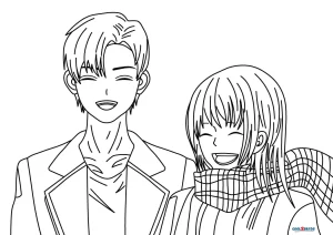 Anime Couple Coloring Pages  Free coloring pages