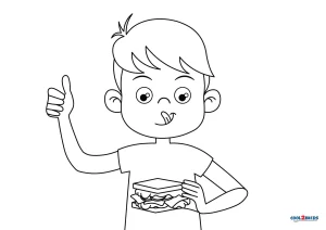 standing boy coloring pages