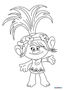 Free Printable Poppy Coloring Pages (Trolls) For Kids