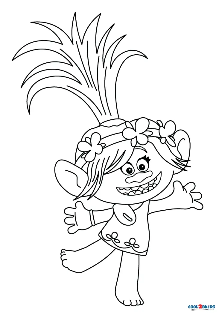 Free Printable Trolls 2 Queen Poppy Coloring Page  Poppy coloring page,  Monster coloring pages, Cartoon coloring pages