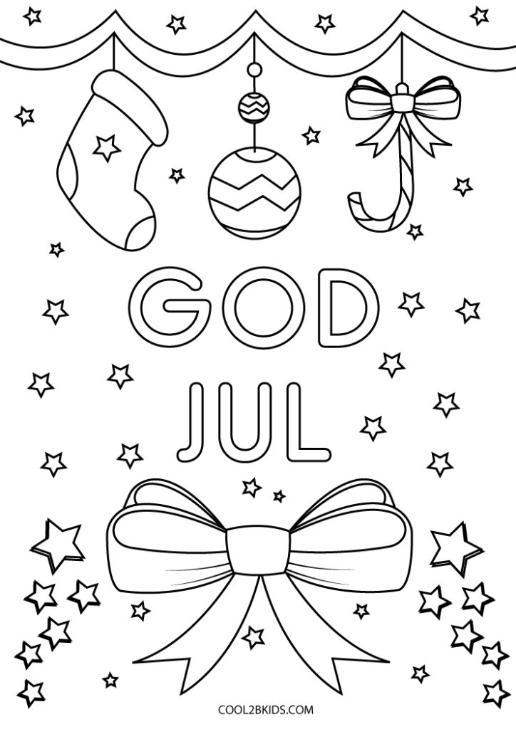 God Jul Målarbilder Gratis Utskrivbar Sidor för Barn