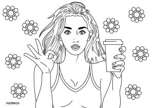 Pretty Teen Girl Coloring Page