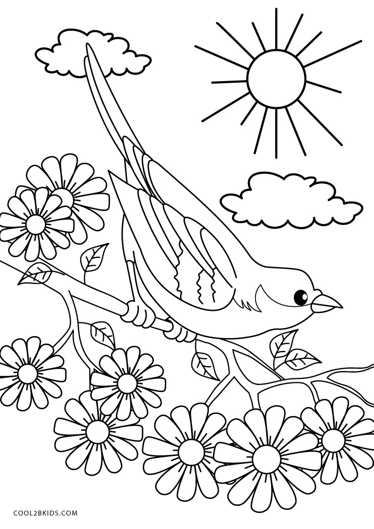 FREE! - Desenho para Colorir de Primavera