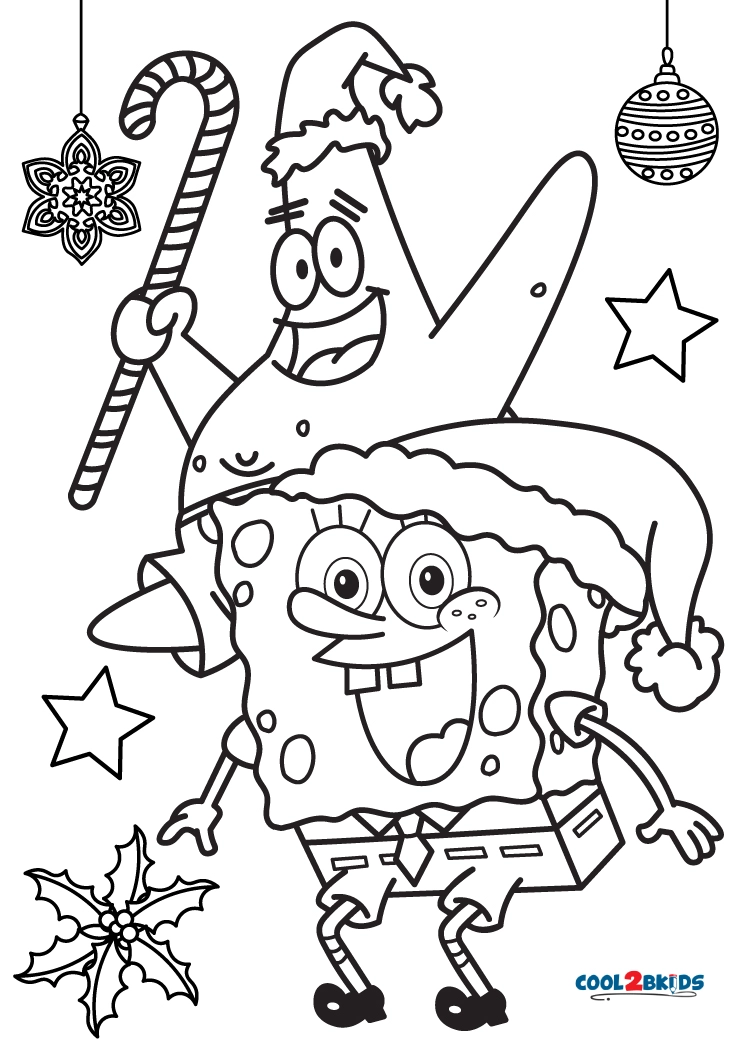 Dibujos de Navidad de Bob Esponja Para Colorear - Páginas Para Imprimir ...