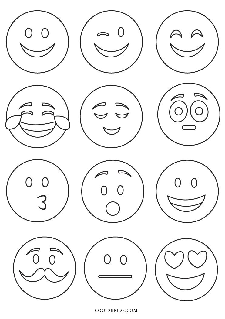  Dibujos de Emoji Para Colorear