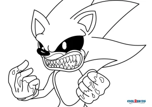 Desenho e Imagem Sonic EXE Prontidão para Colorir e Imprimir Grátis para  Adultos e Crianças 